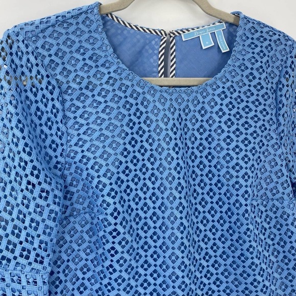 Draper James 6 Lattice Double Bell Sleeve Top TO0151 - Picture 6 of 10